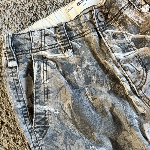 Hollister Y2K Camo Cargo Pants Men's 29x30 (29x27) Loose Fit Utility Zipper - Picture 6 of 16
